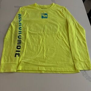 abercrombie kids Neon Yellow Long-Sleeve Tee with Blue Logo